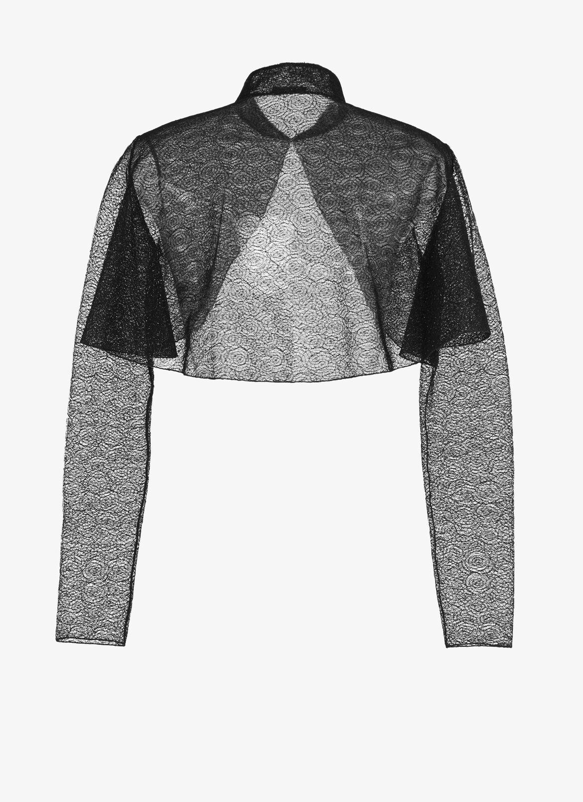 Sheer Toile-Effect Bolero Jacket ALAÏA SHINY BLACK SHEER TOILE-EFFECT BOLERO JACKET